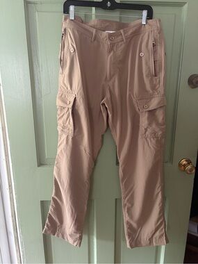 Clothing Arts P^cubed Pick-Pocket Proof Cargo Pants Tan Khaki Nylon Mens 32 x 32
